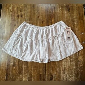 NWT Vanilla Star White Linen Tired Skirty Skort